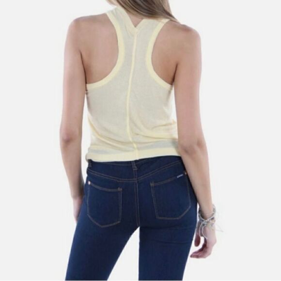 Free People Yellow Very Varsity Tank Size Medium - Picture 4 of 5